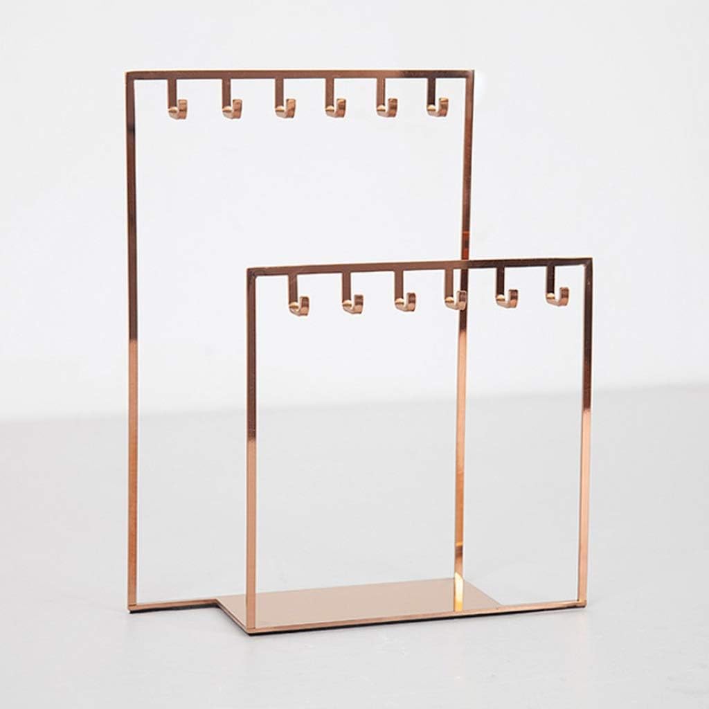 Metal Frame Earrings Shelf Display Stand Jewelry Rack Hanger Earrings Earrings Necklace Home Storage Rack (Color : B) (A)