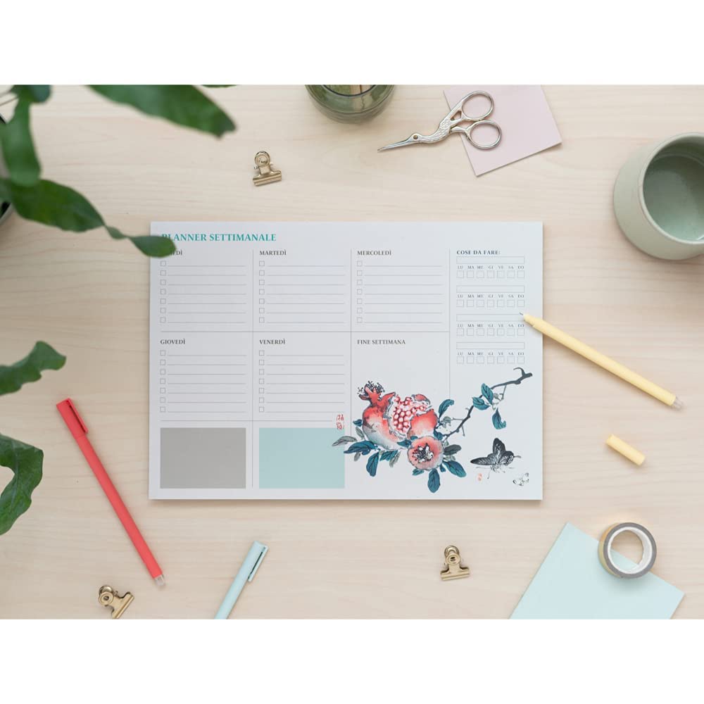Semainier Bureau A4 Botanical - Planner Hebdomadaire Espagnol