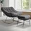 Grey Cushion - Wood Texture Rocker Ottoman