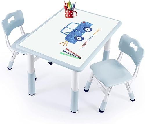 Mesa y sillas para niños, mesa y sillas para niños, mesa para niños (2 sillas), juego de mesa y silla para niños, juego de mesa y silla para niños