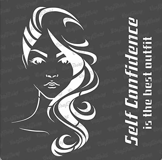 CrafTreat Woman Stencils for Painting on Wood, Canvas, Paper, Fabric, Floor, Wall and Tile - Confident Woman - 6x6 Inches - Reusable DIY Art and Craft Stencils for Home Decor - Women Face Stencil