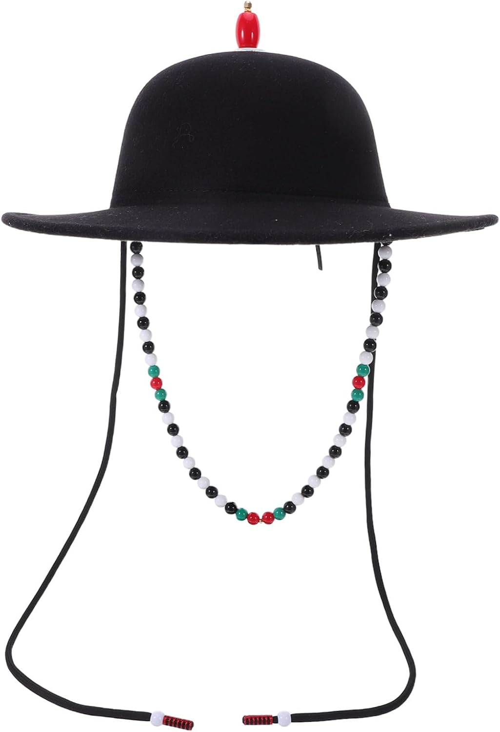 SOLUSTRE Black Wool Renaissance Fair Hat with Dome Crown and Wide Brim, Breathable Fabric for Sun Protection, Elegant Unisex Cosplay Hat for Cultural Celebrations and Costume Parties
