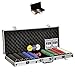 Produktbild SONLEX Pokerkoffer mit 300 500 Pokerchips abschließbar Pokerkarten Zubehör Deluxe Pokerset Casino Aluminium Chipsanzahl wählbar (500 Chips)