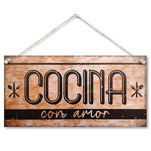 CARISPIBET Cocina * con amor * Adorno colgante para el hogar décoracion para la cocina señale decorativo 15 x 30 cm