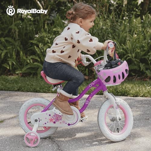 RoyalBaby Kids Bike Front Wheel 14 Inch Replacement Bicycle Part, Solid Air Rubber Tire & Inner Tube, White