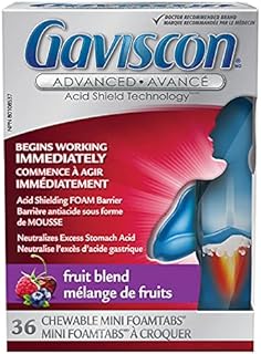 Gaviscon Advanced Antacid Chewable Mini Foamtabs for Day and Nightime Relief of Heartburn