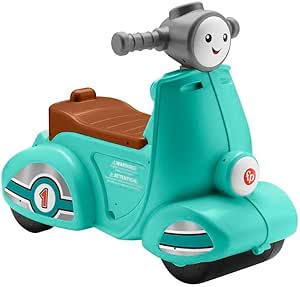 Fisher-Price Ríe y Aprende Moto Scooter Juguete correpasillos con Sonidos, bebés +1 año, versión español + Italiano + francés + inglés + alemán + holandés (HMV76)