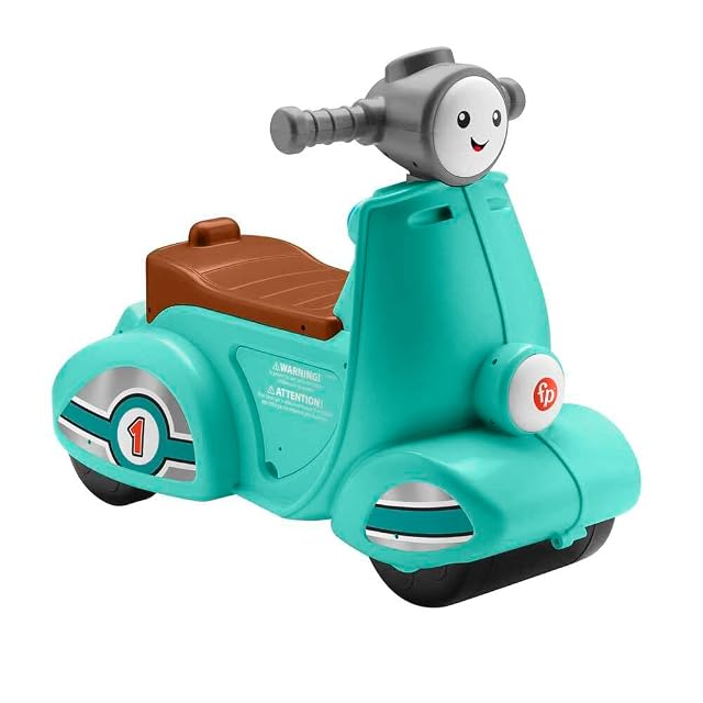 Fisher-Price Ríe y Aprende Moto Scooter Juguete correpasillos con Sonidos, bebés +1 año