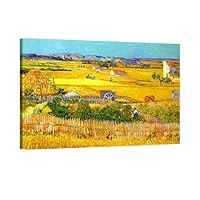 Amazon.co.jp: ゴッホ 【クロー平野の収穫】 レプリカキャンバス