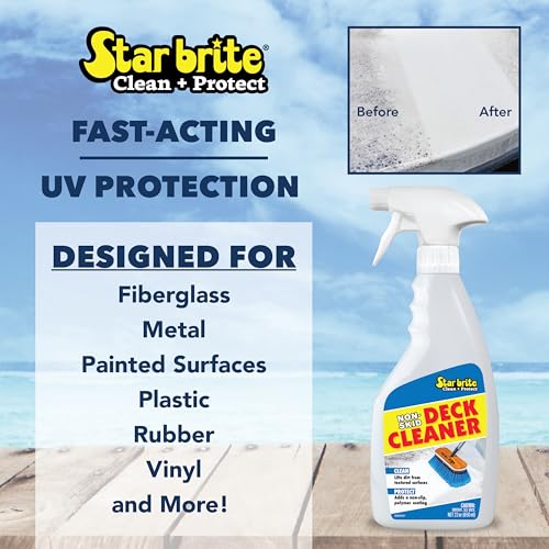 STAR BRITE Non-Skid Deck Cleaner & Protectant - Lift Dirt & Stains From Fiberglass, Painted Surfaces, More 22oz Spray (085922P)