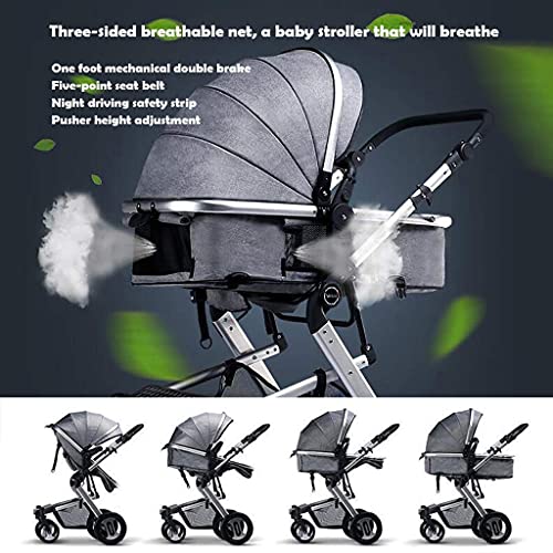 Baby kinderwagen voor pasgeborenen en peuters -3 in 1 kinderwagen Opvouwbare kinderwagen Anti-shock Springs High View… - Afbeelding 4