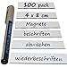 Etichette magnetiche scrivibili e cancellabili - Formato 4 cm x 8 cm - Colore bianco - Materiale pet magnetizzato - 100 pezzi - ideale per strutture metalliche come le scaffalature da magazzino