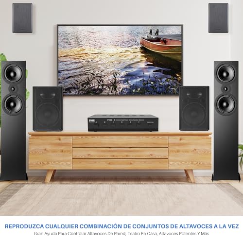 Concentrador de altavoces estéreo de 6 zonas con selector multicanal Pyle Home 3