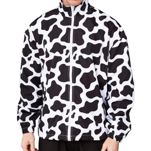 Mens Cow Casual Jackets Lightweight Fashion Sportswear Retro Windbreaker