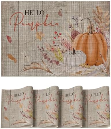 Amazon.com: Artoid Mode Wood Orange Hello Pumpkin Leaves Fall Vinyl ...