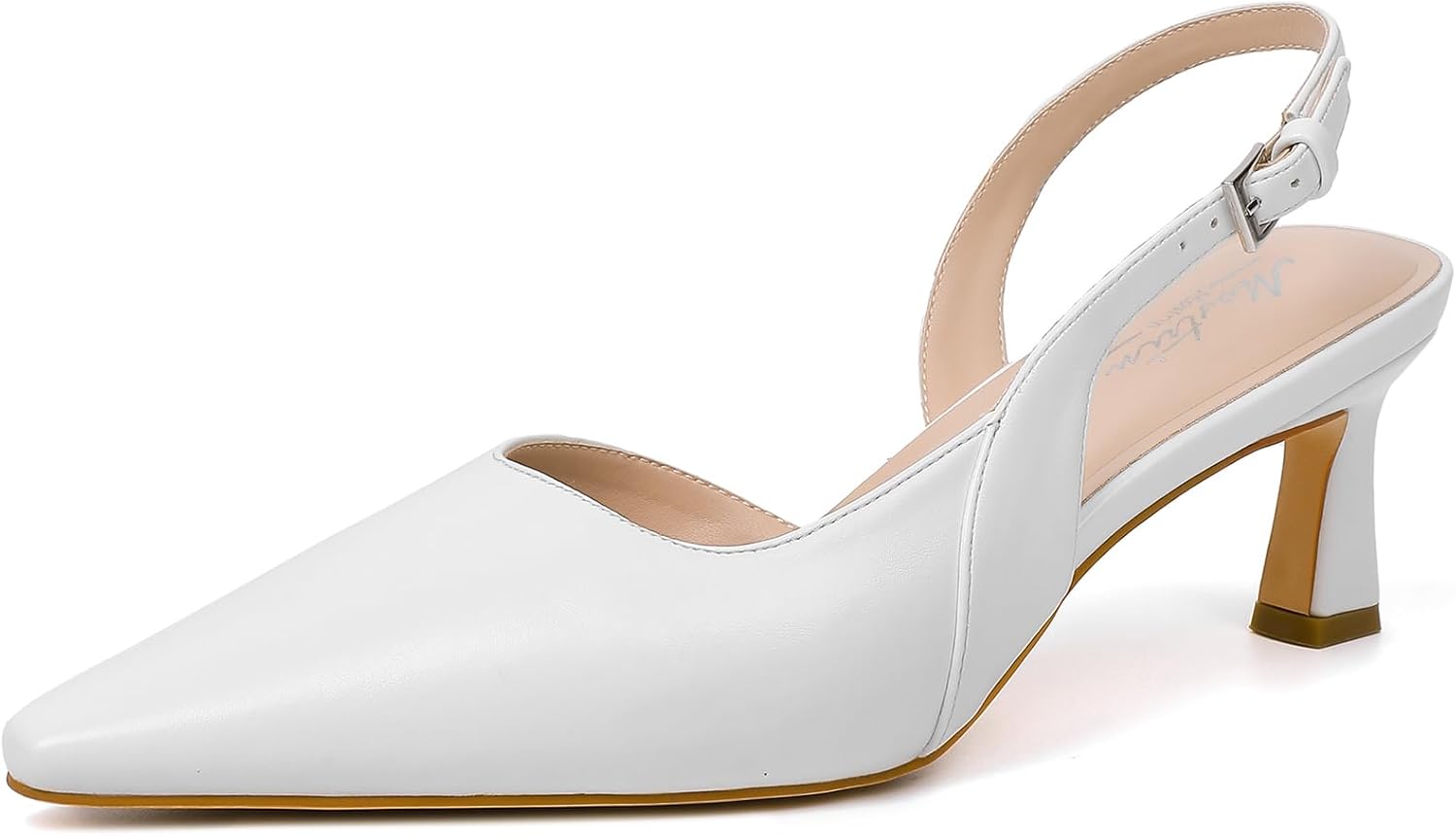 Mostrin Kitten Heels for Women Slingback Pointed Closed Toe Heels Women's Pumps Shoes for Wedding, Party, Commuting