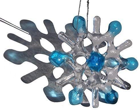 Aqua Blue Classic Snowflake Glass Ornament