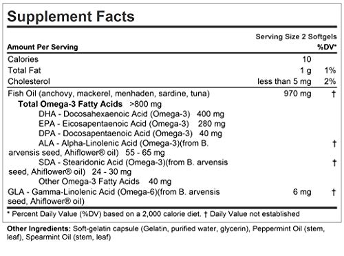 Andrew Lessman Essential Omega-3 Mint - 60 Softgels - Ultra-Pure, High Potency Omega-3 Oils. High Dha, No Stomach Upset, No Contaminants, No Mercury. Small Easy To Swallow Softgels #TOP1