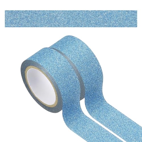 Cinta decorativa de papel brillante azul PATIKIL para manualidades y cinta de película DIY