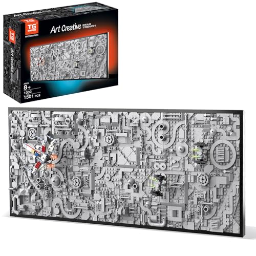 TG BLOCKS Star Trench 3D Wars Run Wall Art Craft Kit, Micro Brick Framed, Creative Activity Hobbies