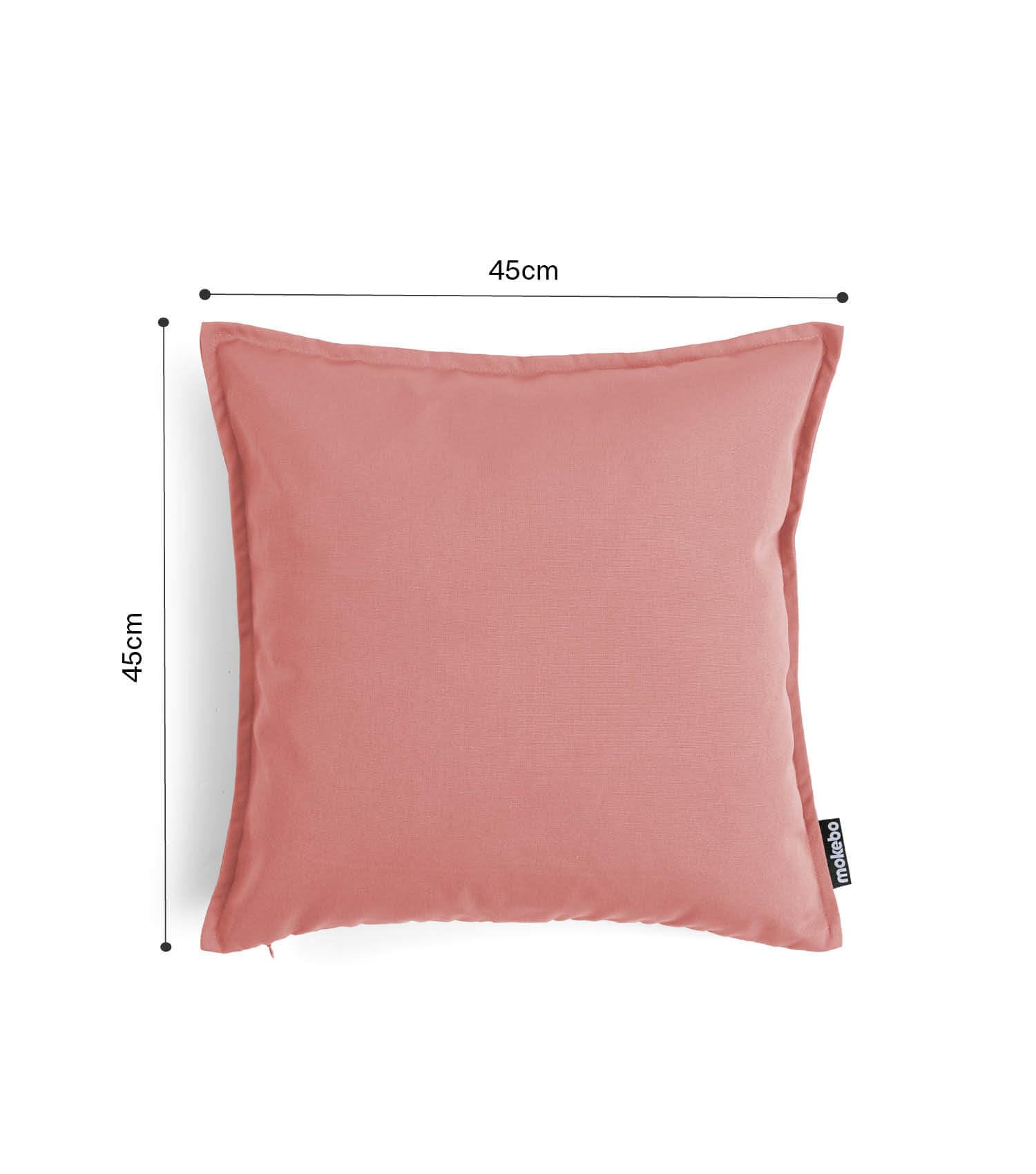 mokebo® Outdoor Kissen 'Die Auszeit' 2er-Set, (45x45cm) Terrassendeko, Sofakissen oder Kissen für Balkon, Terasse oder Garten, Dekokissen Bezug aus feinem Outdoorstoff in Koralle