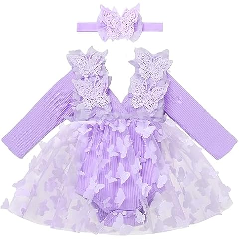 IMEKIS Baby Girl Floral Romper Dress Set Cover