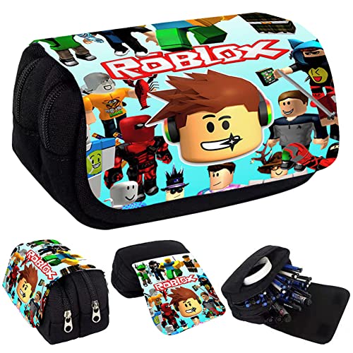 Game Riblx Estuche de Lona con Cremallera, Nesloonp Estuche Escolar de Gran Capacidad, Oficina Bolígrafo Organizador Bolsa de papelería Cover