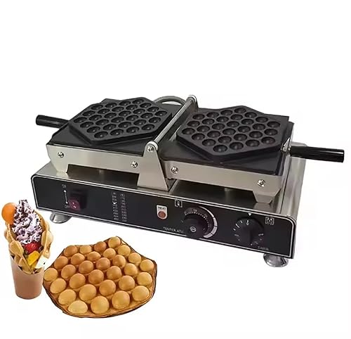 Good Homie Gaufrier À Bulles, Gaufrier Aux Œufs Antiadhésif Amélioré De 1500 W, avec 2 Poêles Réversibles, Doubles Poignées, pour Les Boulangeries, Les Snacks Et Les Bars Familiaux