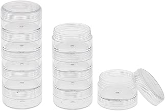 Fenteer 2 Sets Clear Screw Top Jar Stacking Containers, Balm, Craft, Gem, Glitter, Accessories, Findings, 10 Stackable Box - 10G/Box