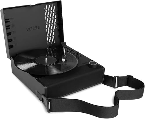 Victrola Revolution GO – Reproductor de discos de vinilo portátil, tocadiscos Bluetooth con batería, vida útil de batería de 12 horas, reproductor