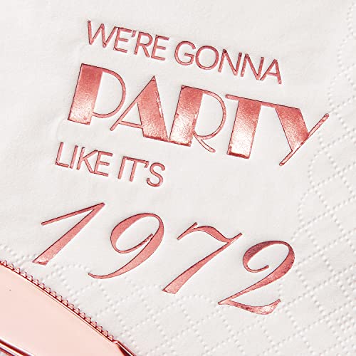 Crisky NPK038-1970GONNAPARTY-ROSEGOLD-50 50Th Birthday Cocktail Napkins Rose Gold thumb #4