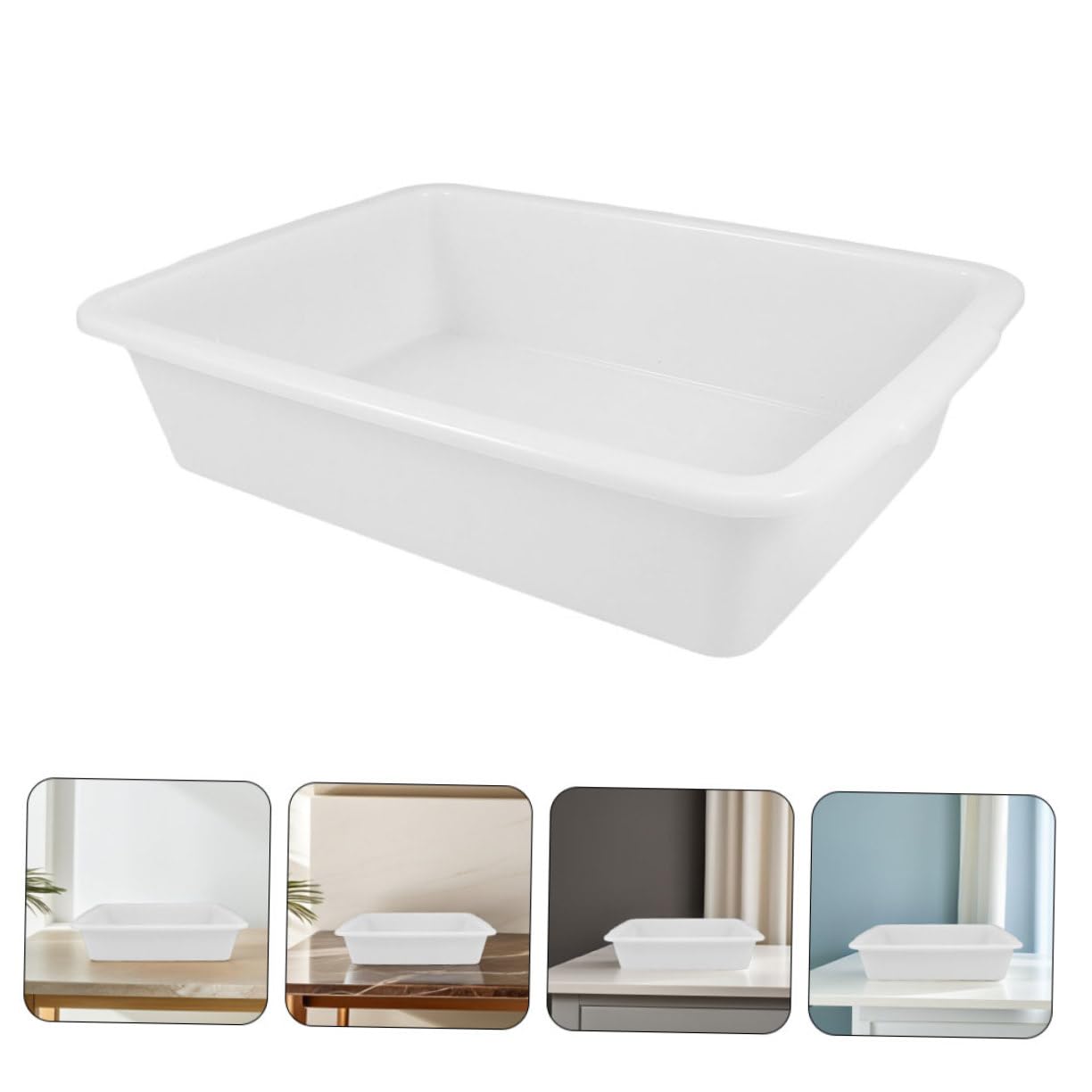 PartyKindom Plateau de Rangement Chimique en Plastique Lot de 2 Plateaux Rectangulaires Blanc, Organise Les Outils de Laboratoire pour Laboratoire pour Expériences Scientifiques