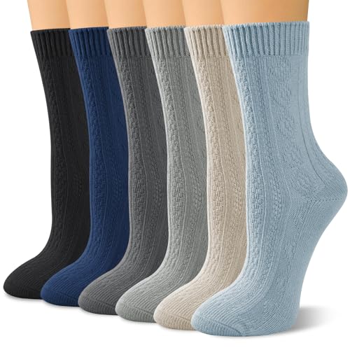 Image of Justay Crew Socks for Women - Soft Knit Boot Calf Comfortable Cute Dress Cotton Socks Gifts