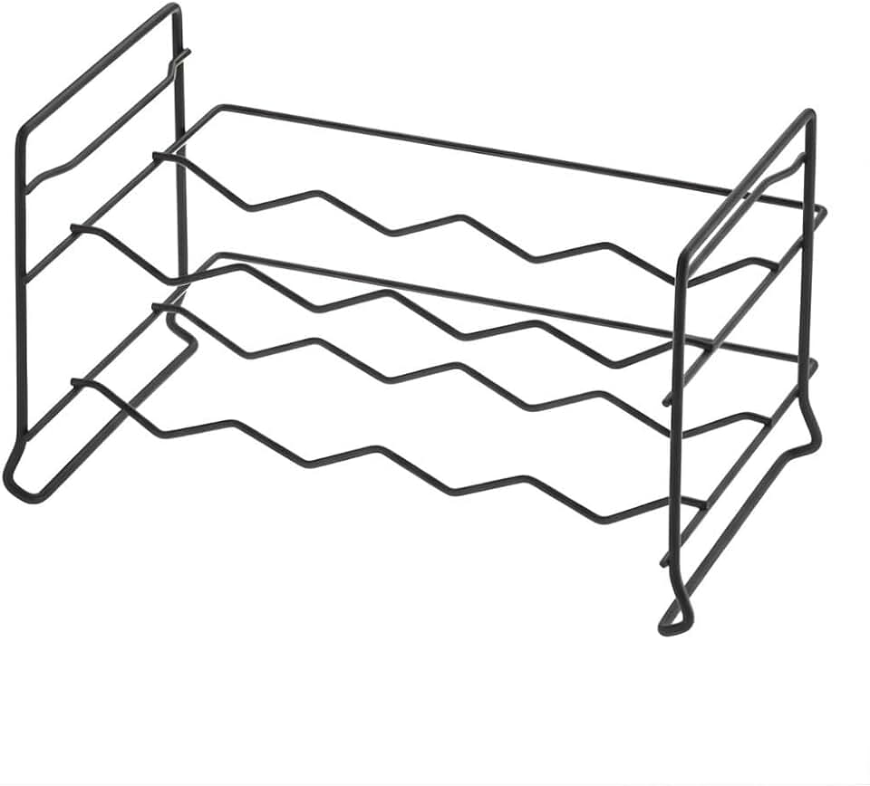 Adega Porta Vinhos Empilhável 8 Garrafas Preto Mini Rack Aramado Cozinha Moderna