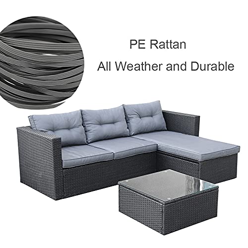 Feyart 114ft 8mm All Weather Rattan + Weaving Tool, Repair Kit for Rattan Garden Furniture Set Table Chair Sofa, Grey - Image 3