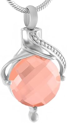 Oinsi Hold Orange/Blue/Clear Large Crystal Keepsake Cremation Jewelry Ashes Urn Necklace For Women