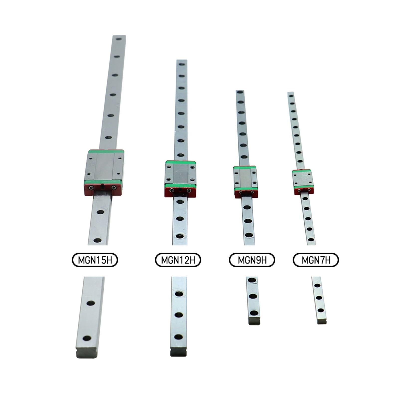 Prowadnica liniowa i wózek przesuwny 1 szt. Prowadnica liniowa + 1 szt. Miniaturowa szyna liniowa MGN15H 100 mm-500 mm(500mm)