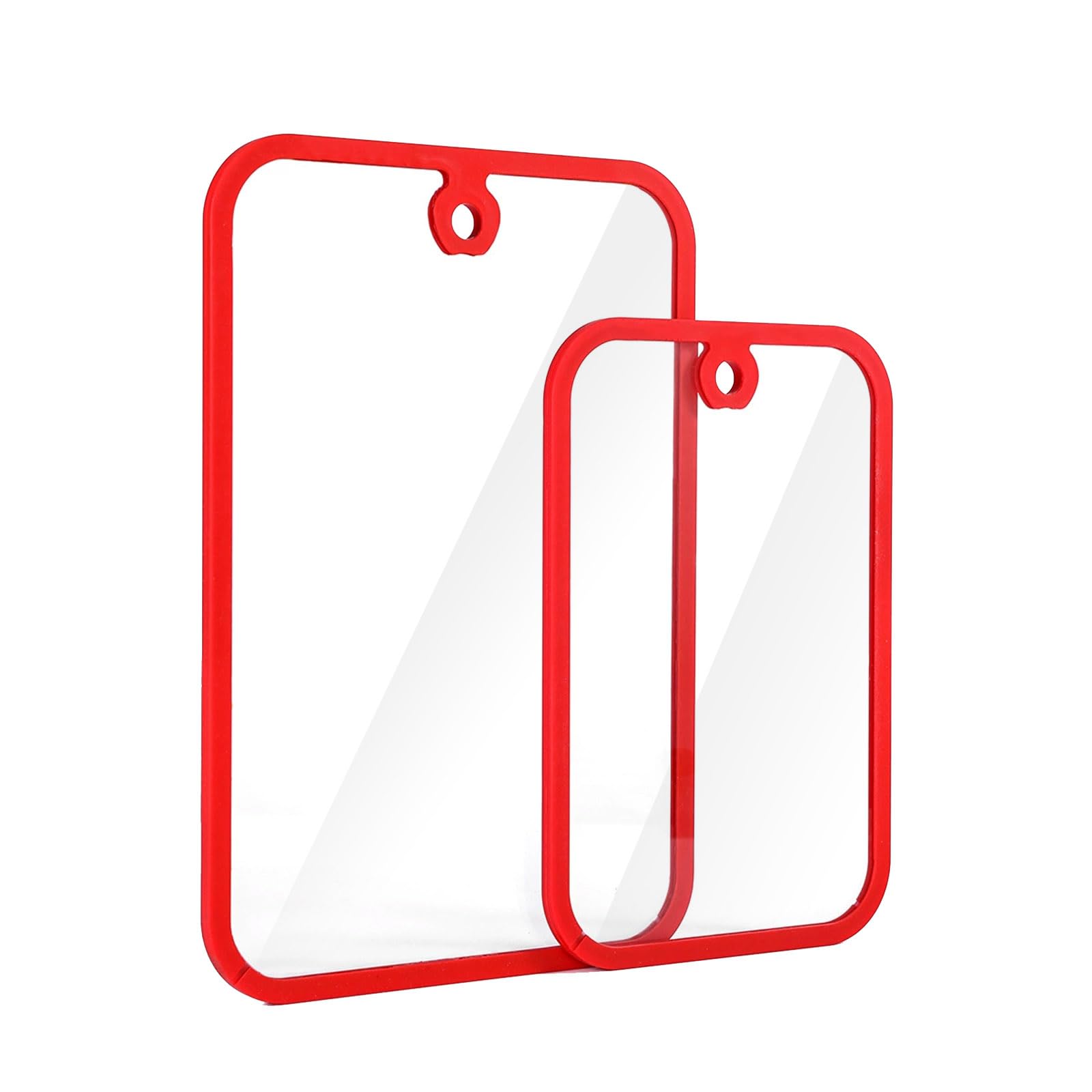2 tablas de cortar de cristal, con marco de silicona antideslizante, tabla de cortar de vidrio templado, resistente al calor, resistente a los arañazos, placa de cristal higiénica para la cocina (38 x