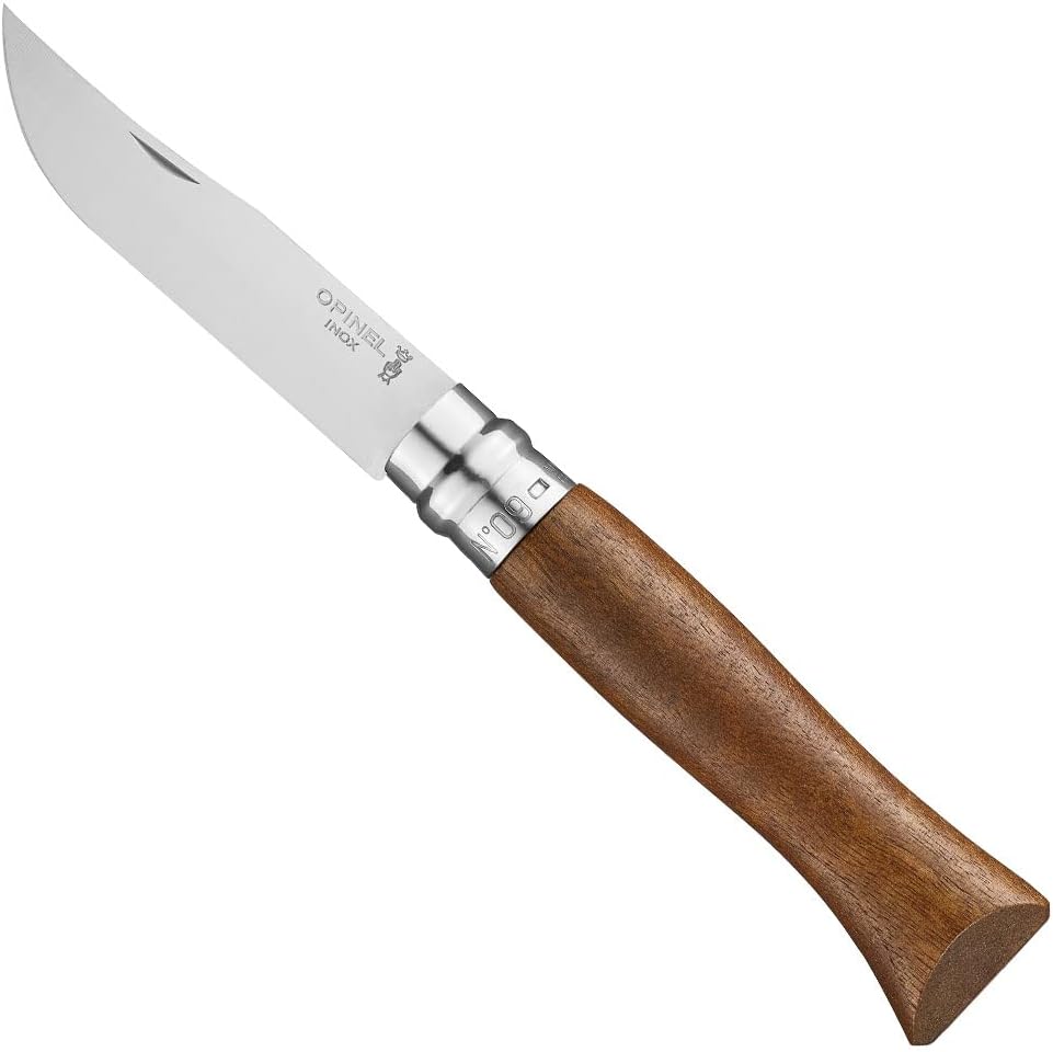 OPINEL No.06-No.09 Premium Woods, Stainless Steel Folding Pocket Knife, Made in France (No.09/Walnut)