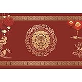 Renaiss Red Chinese Wedding Backdrop 10x6.5 ft Vinyl Gold Double Happiness Dragon and Phoenix Photography Backdrop Chinese Engagement Wedding Ceremony Portrait Photo Studio Props