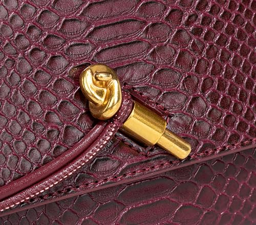 Bolso de cuero para mujer con estampado cocodrilo miniatura 6