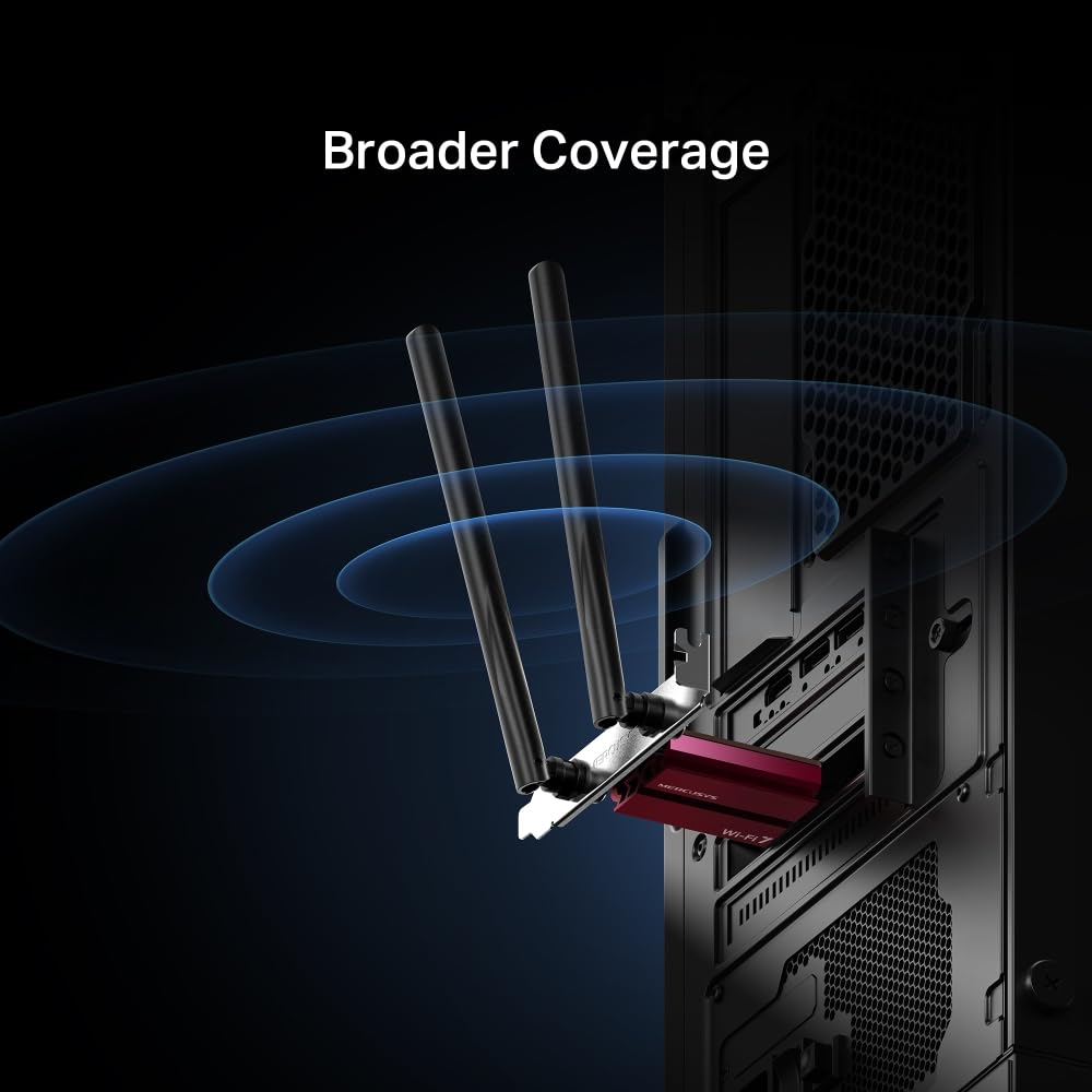 Mercusys MA37BE Wi-Fi 7 PCIe Adapter & Netzwerkkarte Tri-Band BE6500 WLAN, Bluetooth 5.4, WPA3-Verschlüsselungsstandard, MU-MIMO, unterstützt nur Windows 11