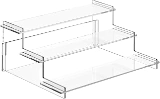 Modern Stackable Acrylic Shelf with Triple Layers Space-Saving Display for Countertop Decor Elegant Fragrances Display Rack