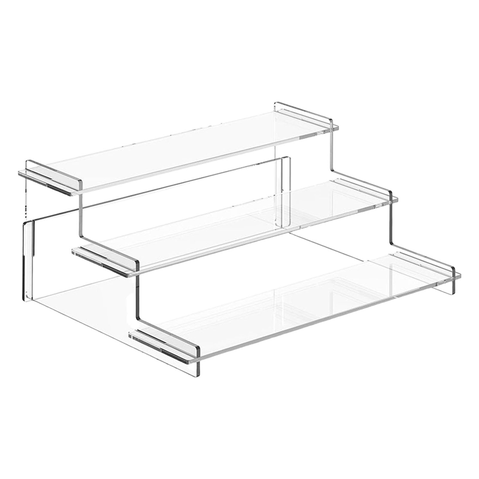 carotoe Sturdy 3 Layer Clear Organizers Decorative Shelf for Vanity Table Essential Clear Multilayer Cosmetic Storage Rack