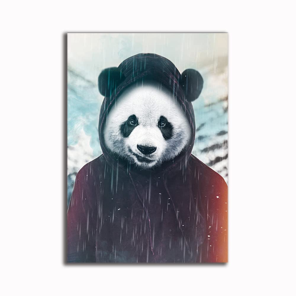 Poster chat singe chien panda art mural abstrait déco salon 50x70cm
