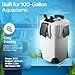 Flexzion Aquarium Canister Filter with 370GPH Flow Rate, UV-C Lamp, Spray Bar, & 3-Stage Media Filtration for up to 100 Gallon Fish Tanks - Ultra-Quiet External Canister Filters for Aquarium