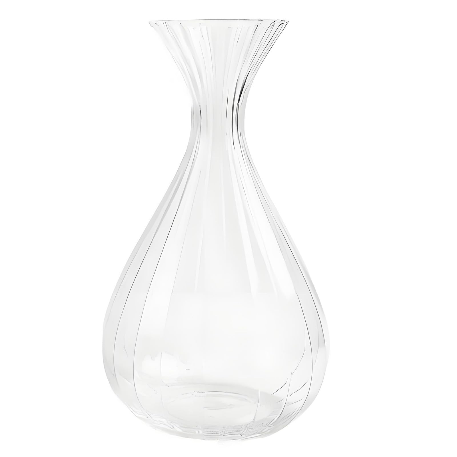 Contemporary Art Ribbed Glass Vase for Flower Bouquets or Minimalists Home Decoration Wedding Centerpieces Ribbed Glass