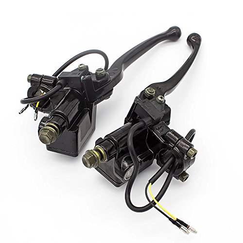 Fxcnc Racing Billet 7/8" Universal Motorcycle Double Hydraulic Clutch Brake Levers Master Cylinder Reservoir Fit For 50Cc-400Cc Motocross Scooter Atv Sportbike Streetbike Adjustable #TOP4