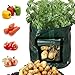 Produktbild Shenye Garten Topf,Pflanzcontainer, DIY Erdbeeren Grow Bag Pflanzkörbe Tomaten-Pflanztaschen Kartoffel wachsen Pflanzer PE Tuch Pflanz Container Bag verdicken Garten Topf Pflanzcontainer