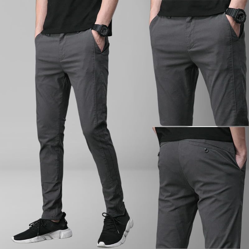 Men's Autumn Korean Style Slim Fit Tapered Trendy Versatile Elastic Casual Pants3